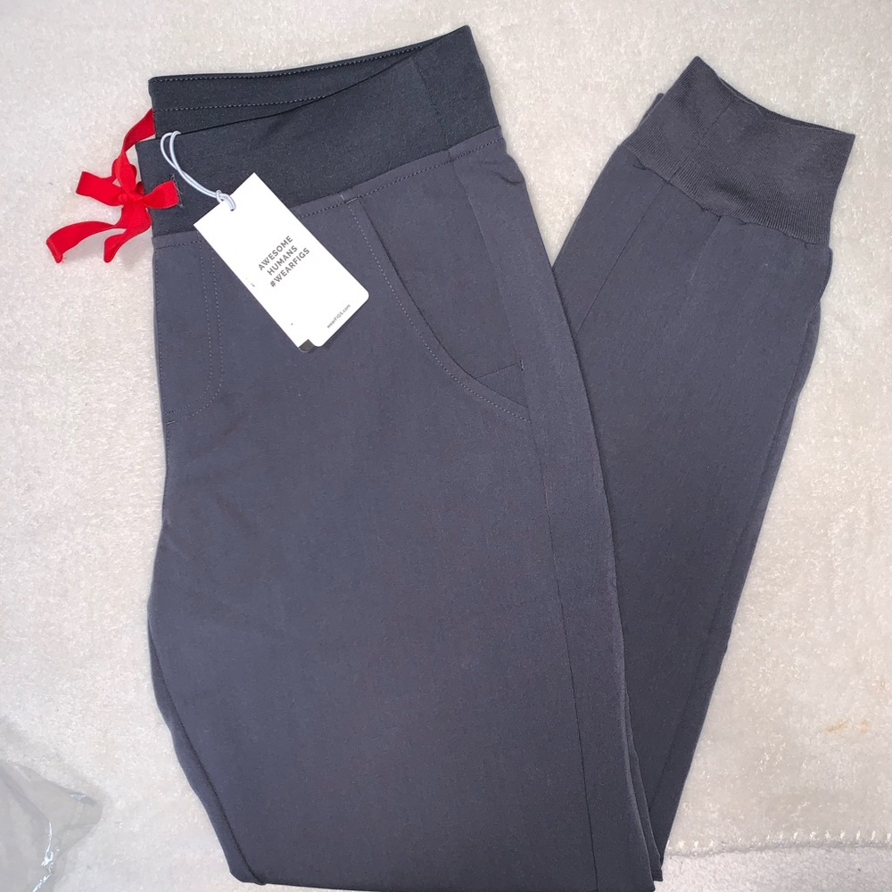 FIGS charcoal Zamora Jogger scrub pants